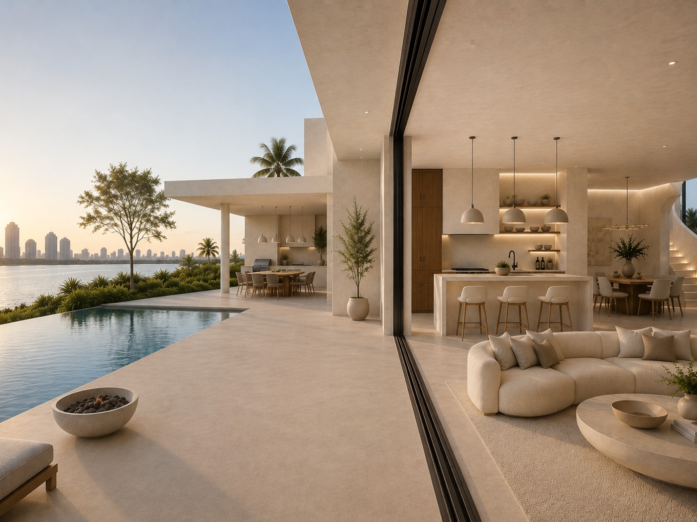 A coastal Florida interior with a durable seamless finish